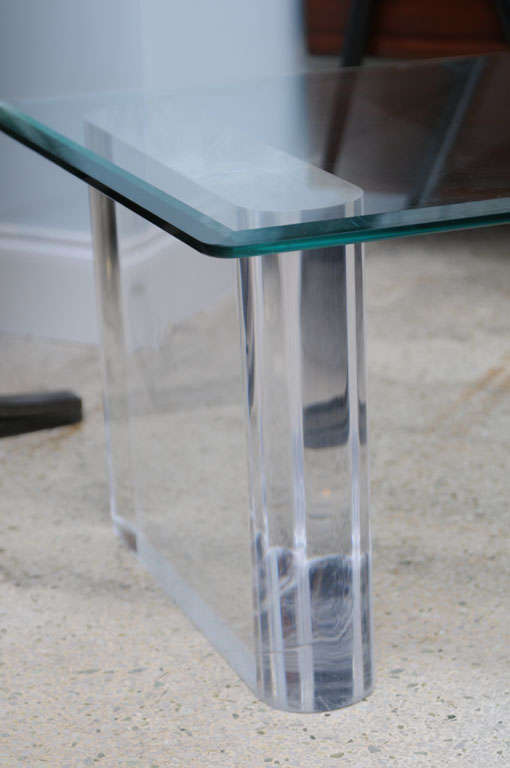 Charles Hollis Jones Lucite and Glass Low Table 2