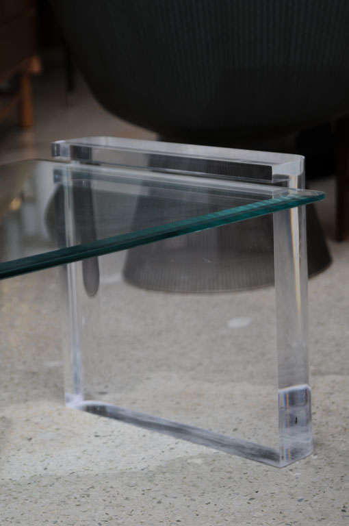 Charles Hollis Jones Lucite and Glass Low Table 3