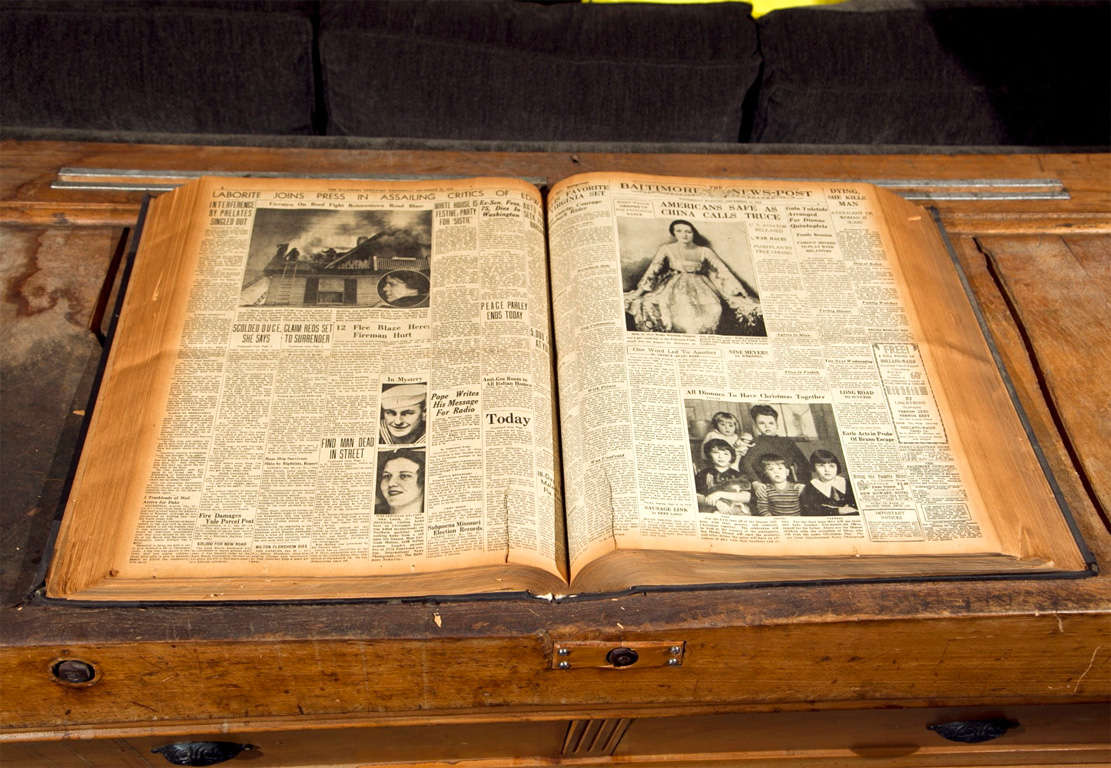 Leather Bound Book Of Newspapers From The Baltimore News/post