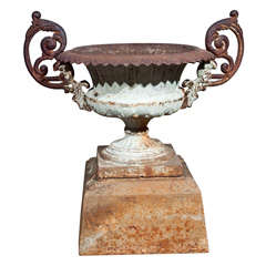 French cast iron jardiniere on iron socle, c. 1880-1900