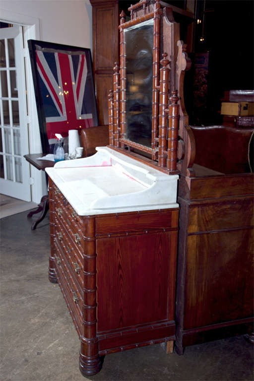 French Faux Bamboo Vanity, c. 1880 5