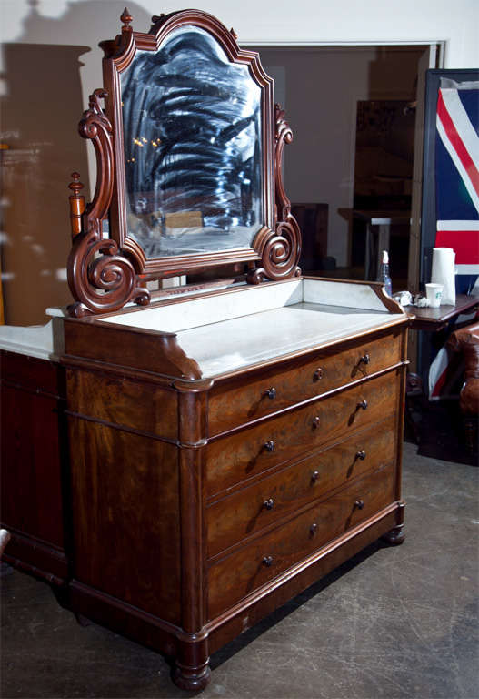 French mahogany dressing vanity with mirror, c. 1880 For Sale 7