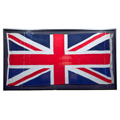 Vintage Union Jack, c. 1950, now framed