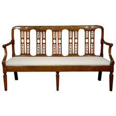 18th/19thC Italian Bench With Back 
Arms