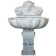 Antique Carved Marble Wall Fountain