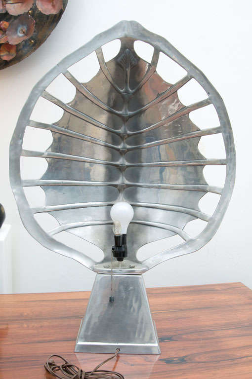 Aluminum Sculptural Arthur Court Tortoise Shell  Desk/Table Lamp