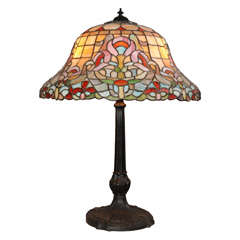 Antique Leaded Glass Table Lamp