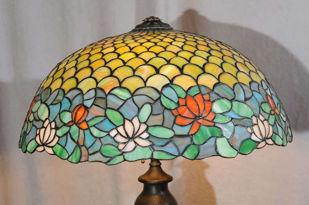 Antique Leaded Glass Table Lamp 1