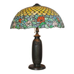 Antique Leaded Glass Table Lamp
