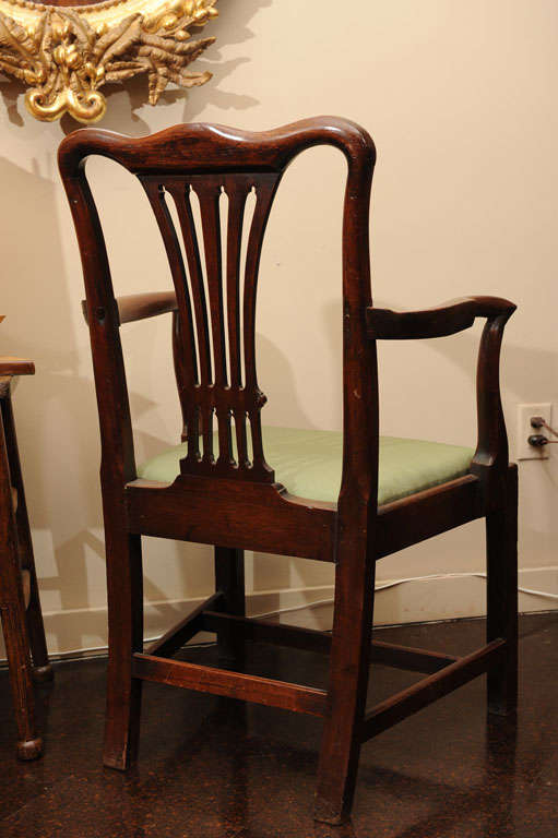 Georgian Mahogany Armchair with drop seat For Sale 4