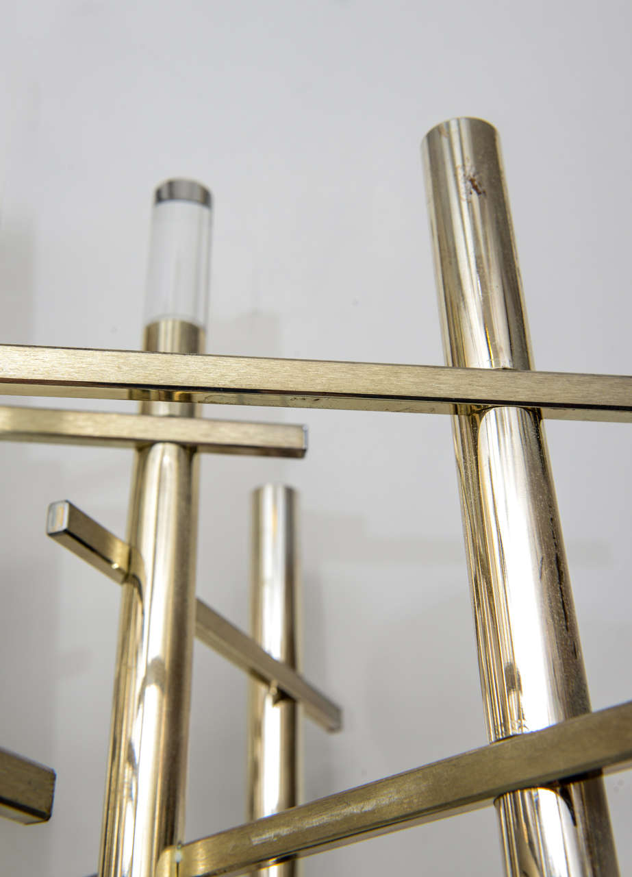 Gaetano Sciolari 9 Lites Chrome & Lucite Chandelier 2