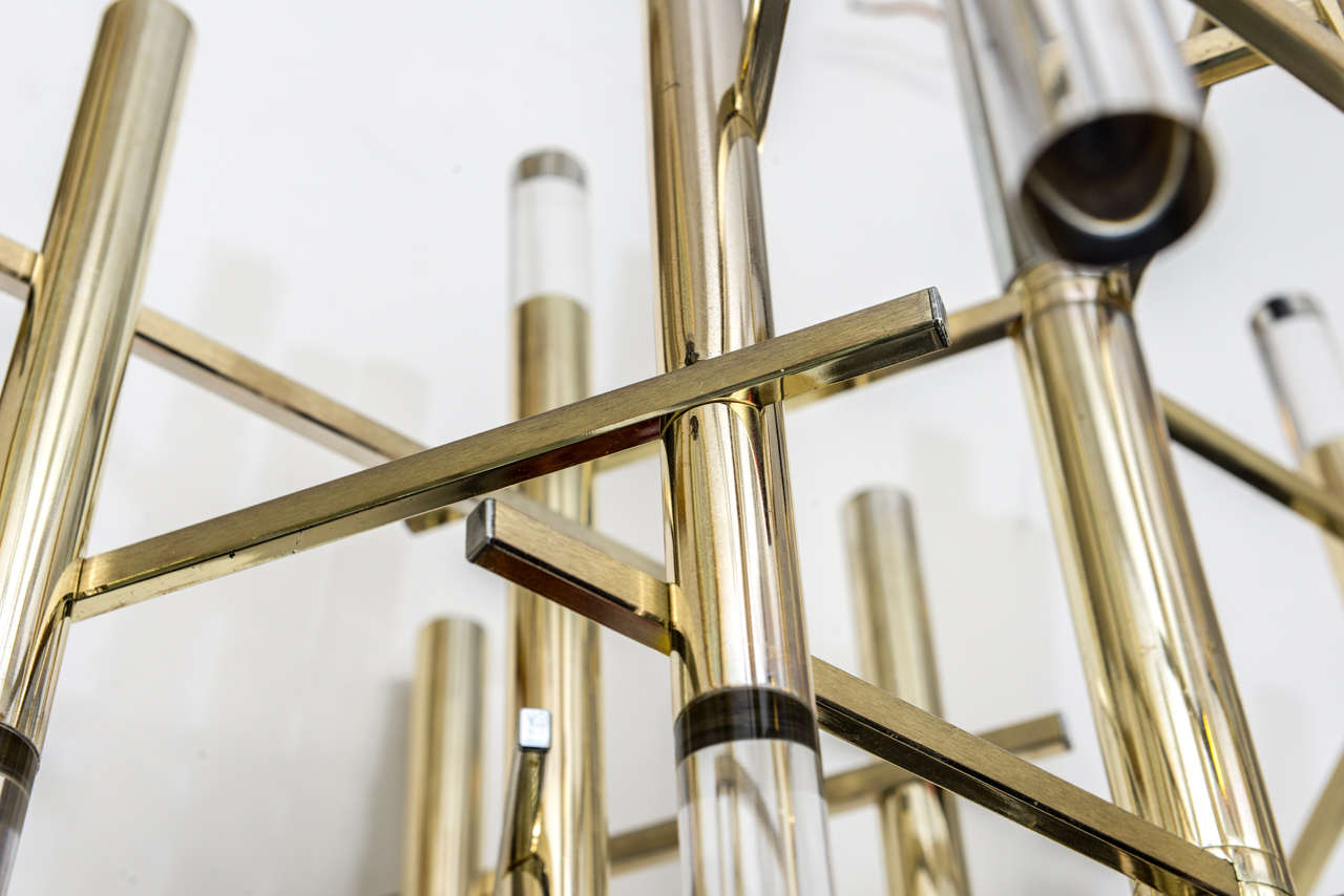 Gaetano Sciolari 9 Lites Chrome & Lucite Chandelier 4