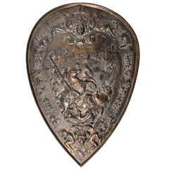 19th Century Antique Bronze Shield 11