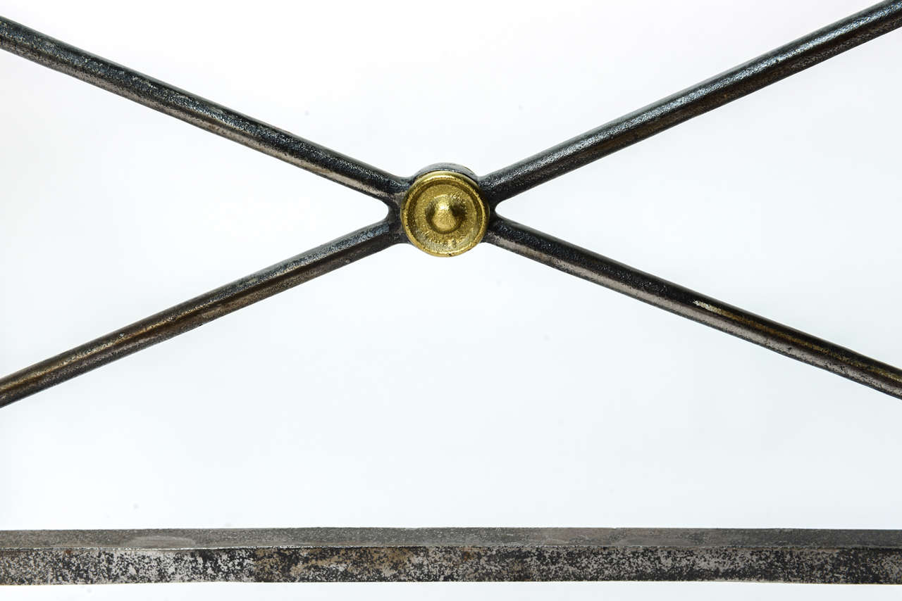Neoclassical Steel and Brass Equestian Style Cocktail Table with Horse Heads 3