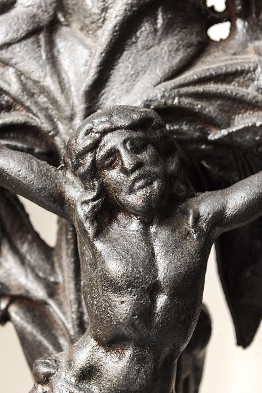 Tall 19th Century Cast Iron French Crucifix 4