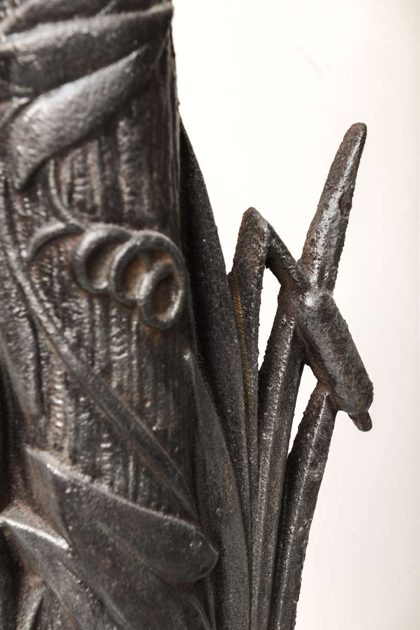 Tall 19th Century Cast Iron French Crucifix 7