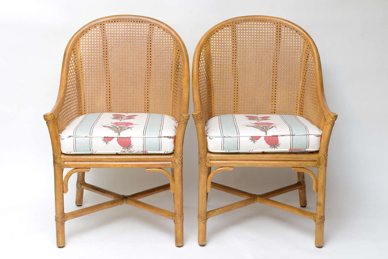 Pair of McGuire Caned Back Chairs
