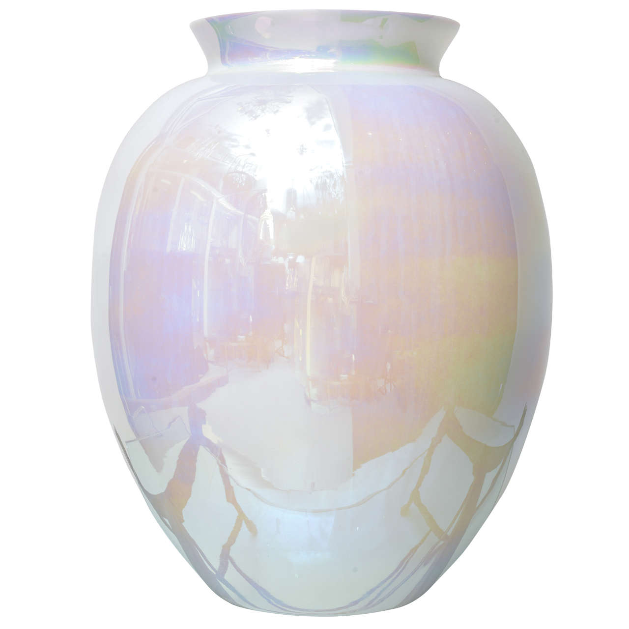 Large Iridescent Pearl Vase at 1stDibs iridescent vase, pearlescent