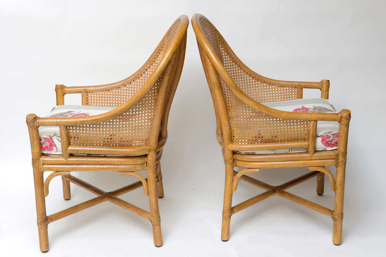 Pair of McGuire Caned Back Chairs at 1stDibs