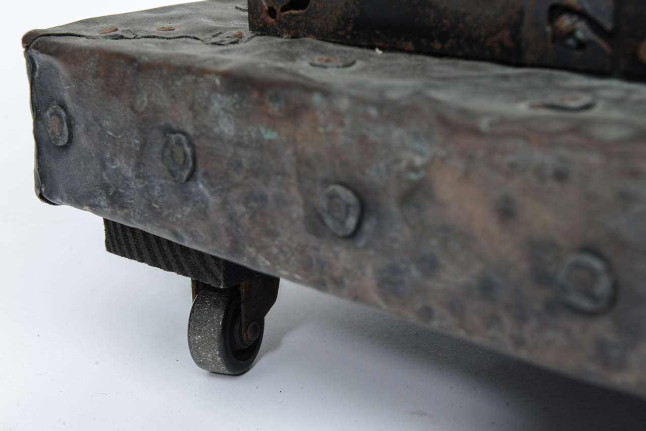 Mid-20th Century Amazing Arenson Studios Hammered & Welded Table For Sale