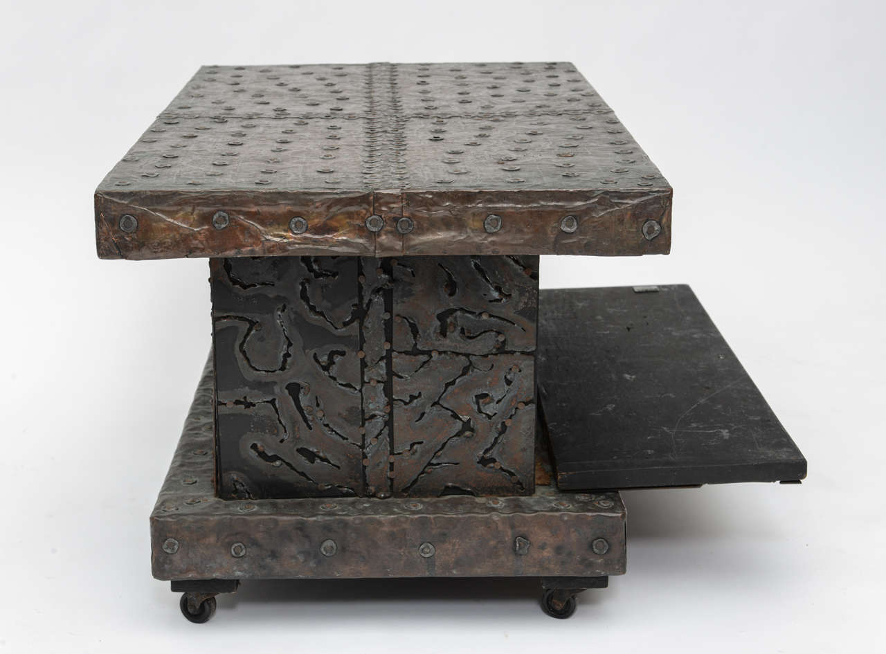 Amazing Arenson Studios Hammered and Welded Table For Sale at 1stDibs