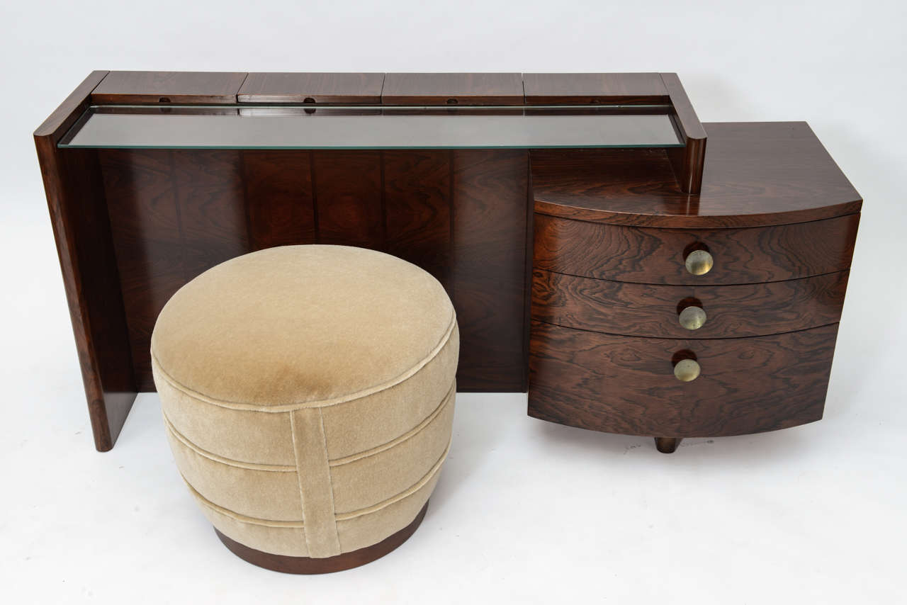 Gilbert Rohde Vanity model 3770 and Ottoman model 3323 at 1stDibs
