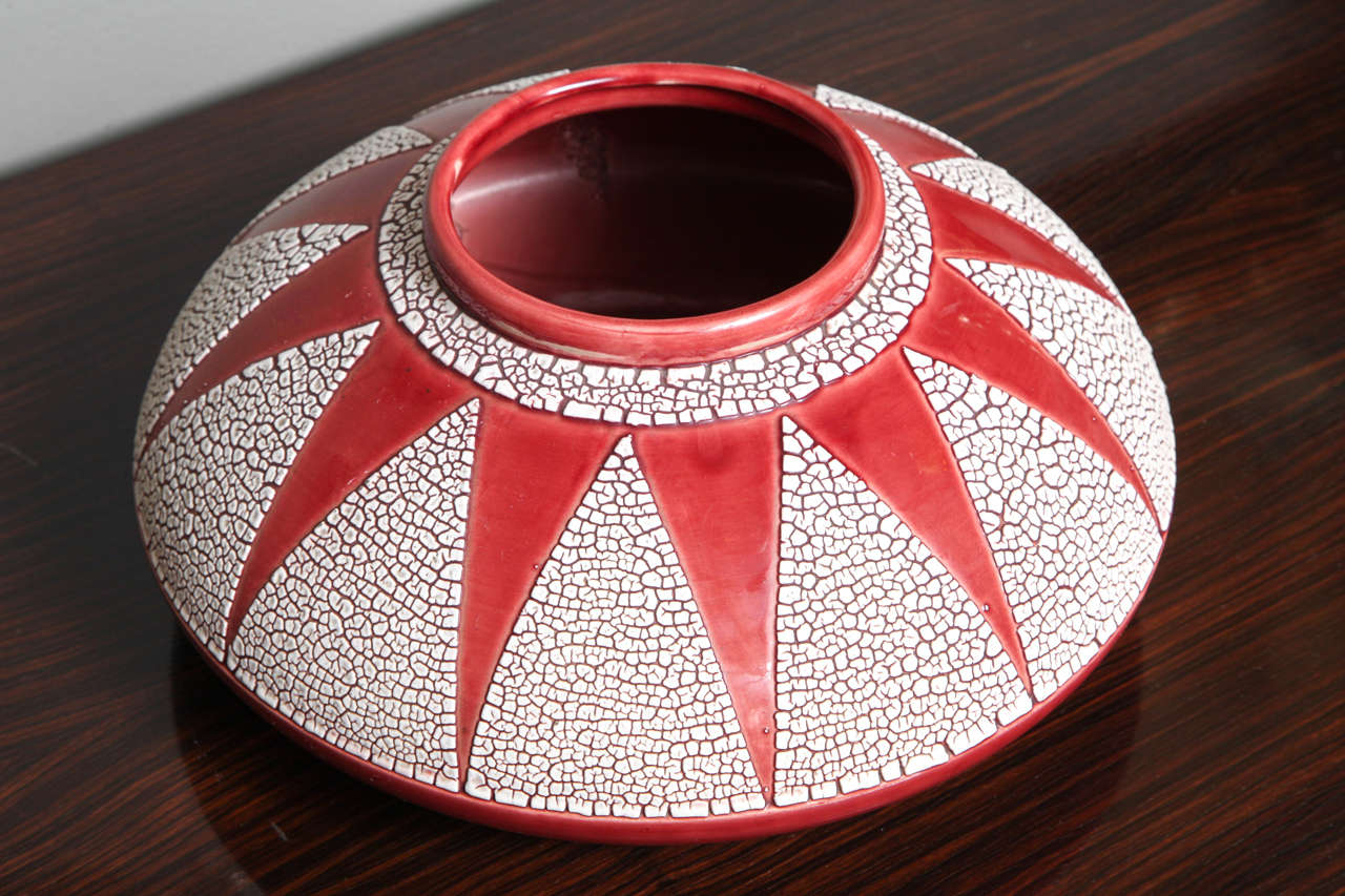 20th Century Saint-Clément Atelier, Art Deco Enameled Porcelain Vase