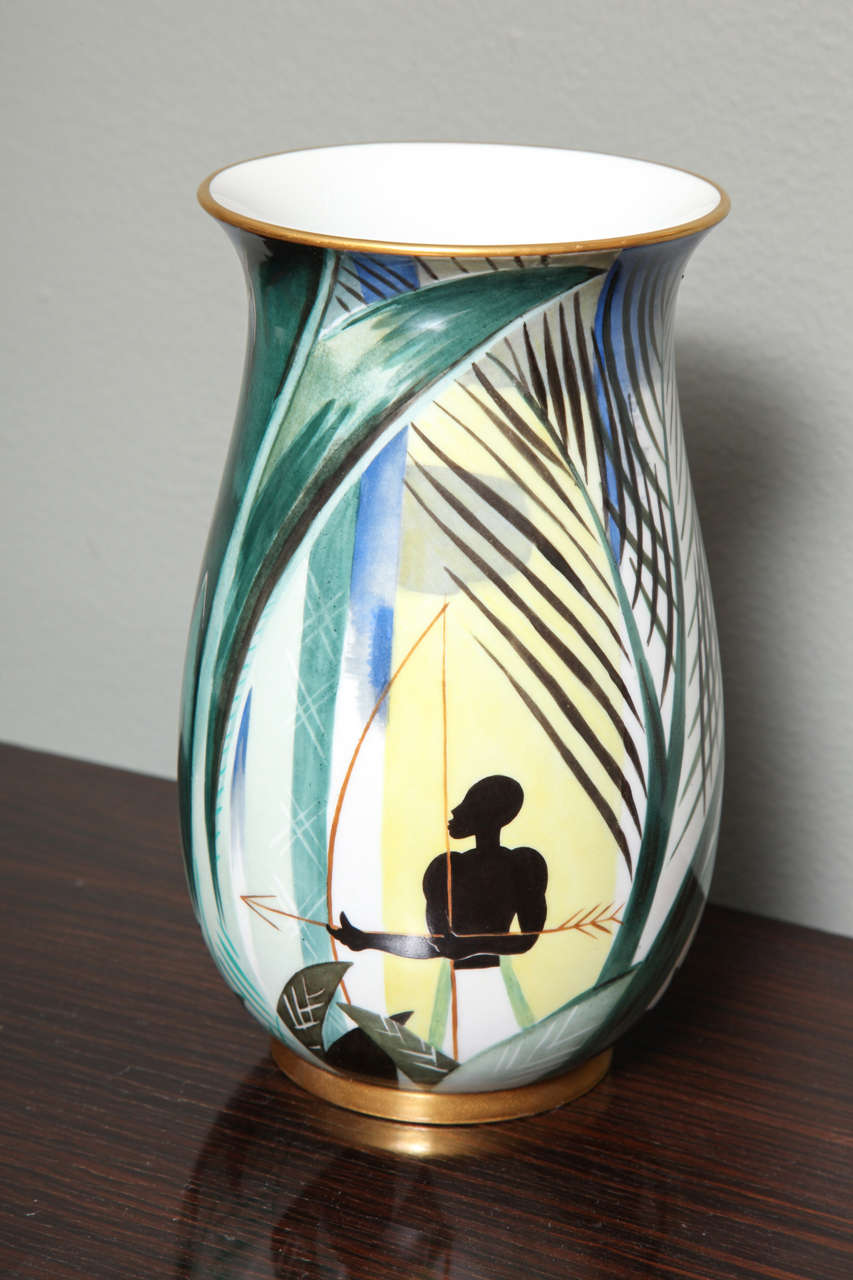 Francese Vaso in porcellana Art Déco di Robert Bonfils in vendita