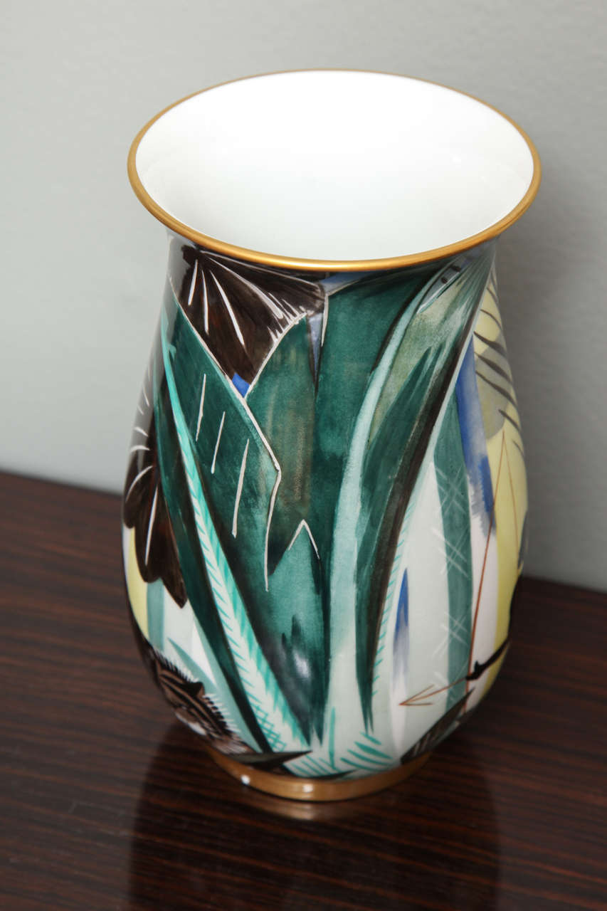 Vaso in porcellana Art Déco di Robert Bonfils In condizioni buone in vendita a Bridgewater, CT
