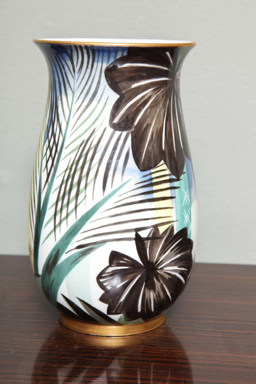 Art Deco Porcelain Vase by Robert Bonfils In Good Condition For Sale In Bridgewater, CT