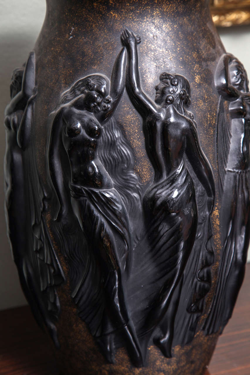 Glass Art Deco Vase by Sabino