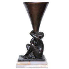 Georges Tribout Bronze Figural Table Lamp
