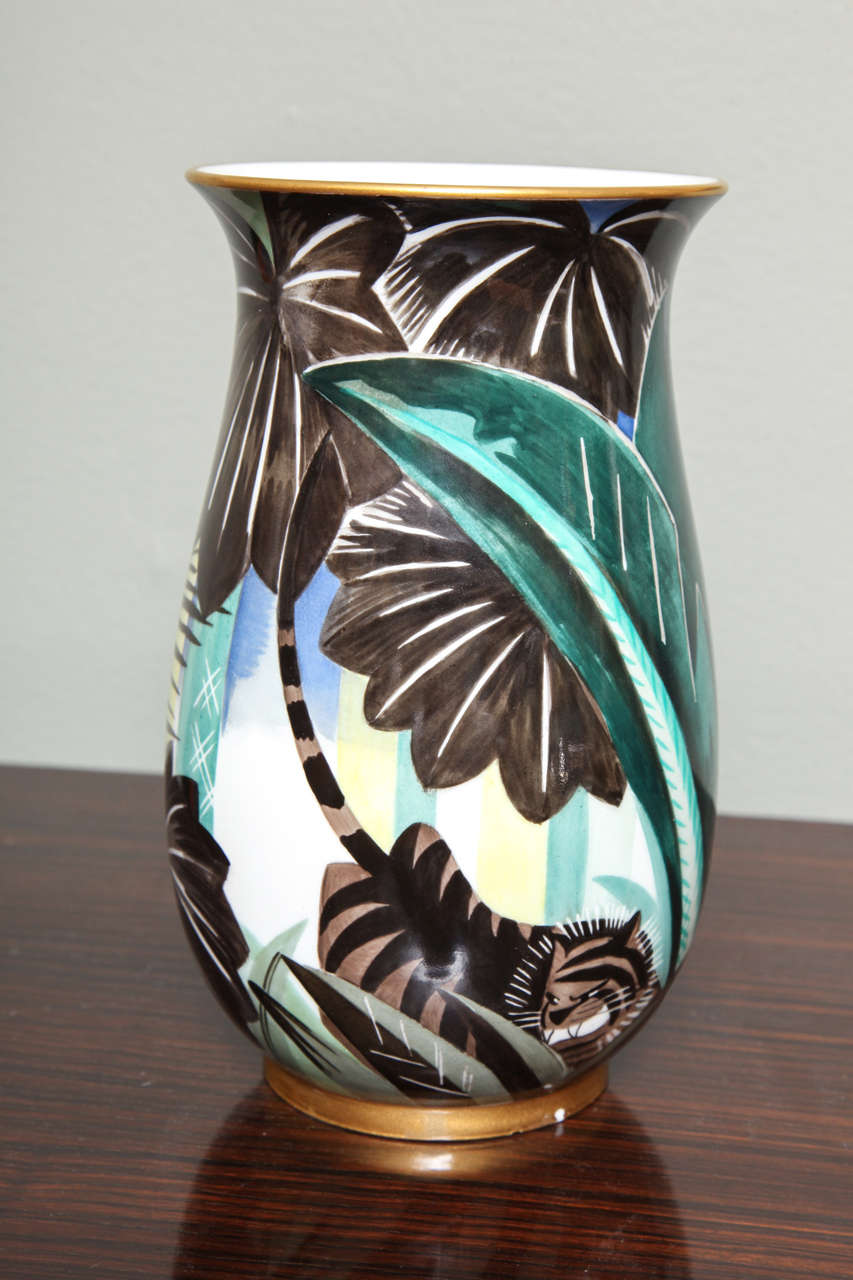 Art Deco Porcelain Vase by Robert Bonfils For Sale at 1stDibs robert