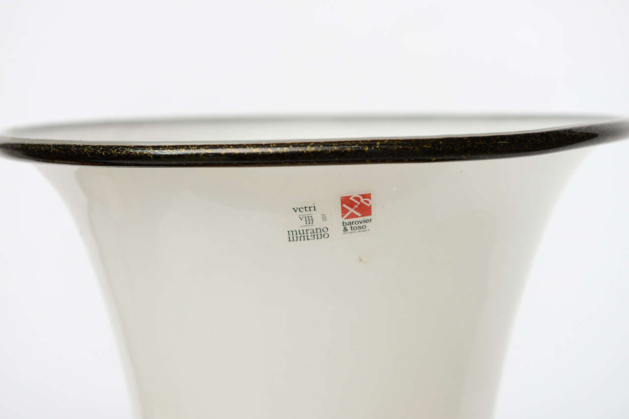 Italian Fabulous 70s BarovierToso Murano Glass Urn Lamps-Labels, Iconic Karl Springer St For Sale
