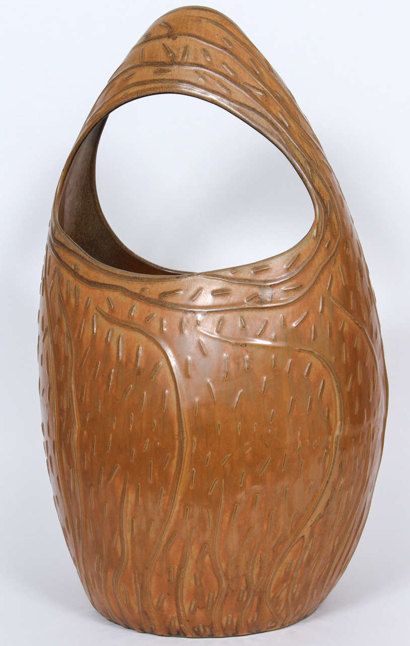 Monumental Ceramic Vase Or Umbrella Stand By Antonia Campi  For Sale 1
