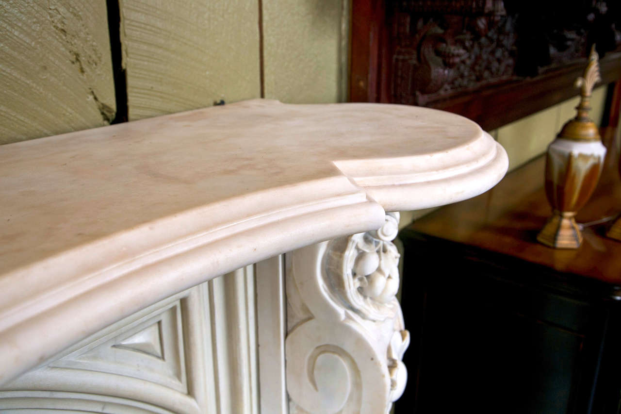19th Century Victorian Marble Fireplace Mantel