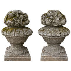 Antique Stone Fruit Basket Finials