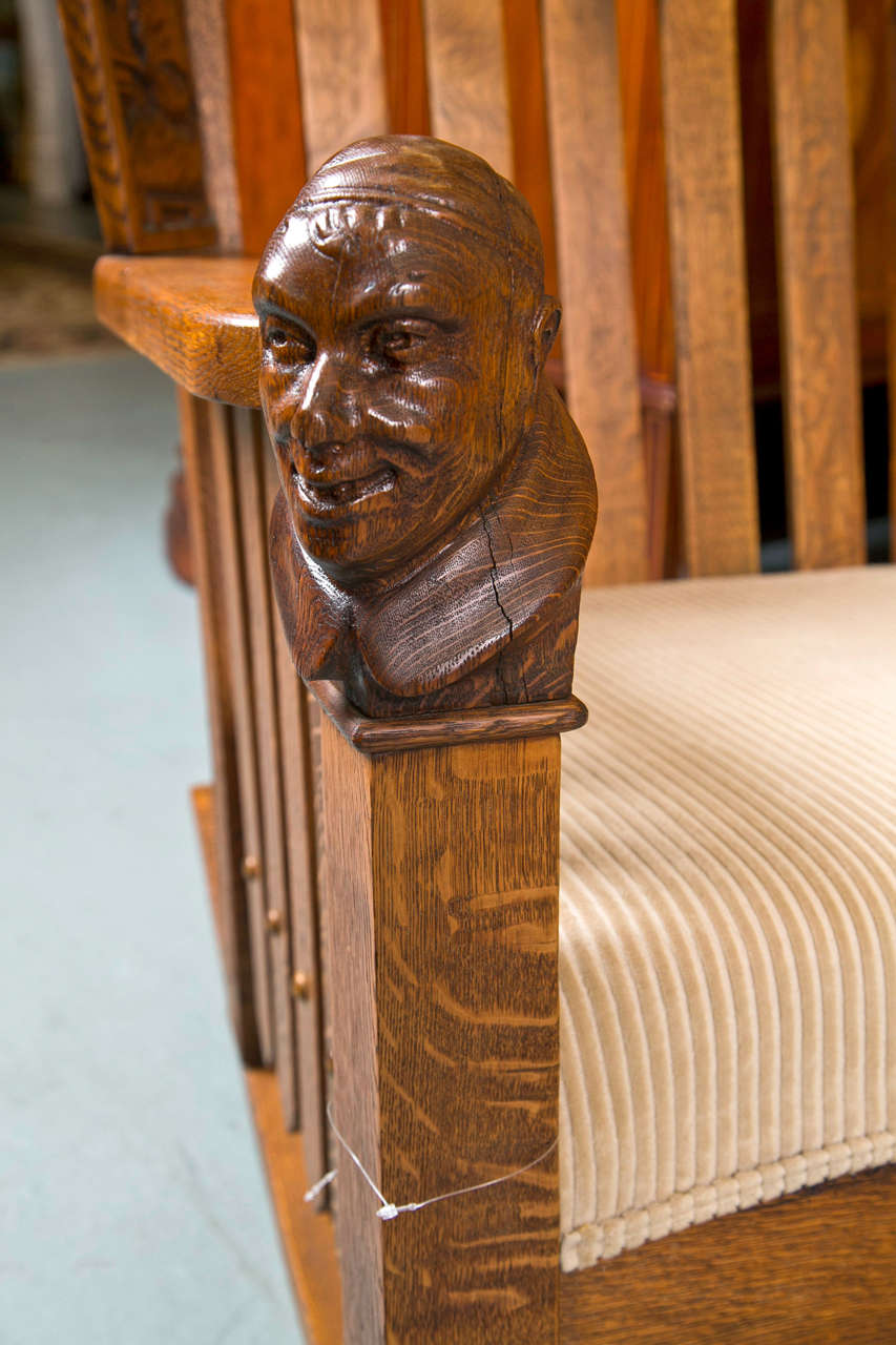 Antique Oak Mission Style Settee and Rocker at 1stDibs mission rocker