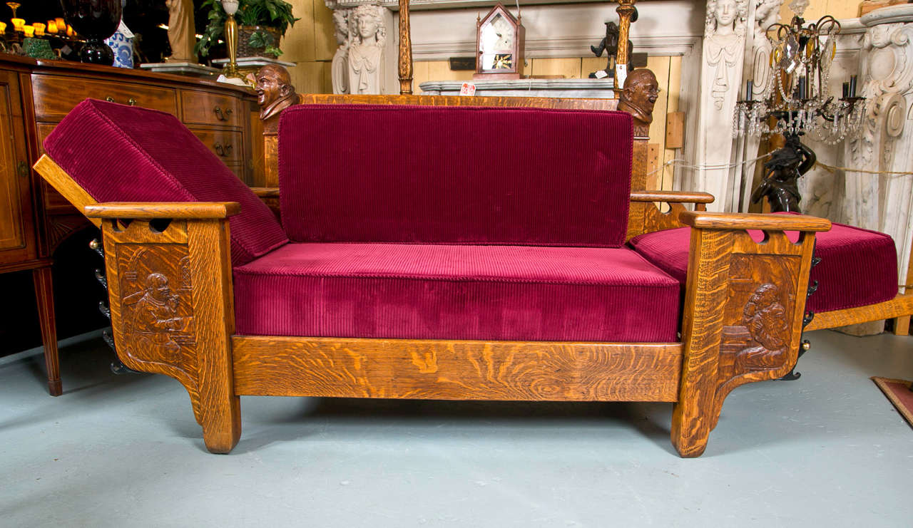 Antique Oak Mission Style Settee and Rocker at 1stDibs mission rocker