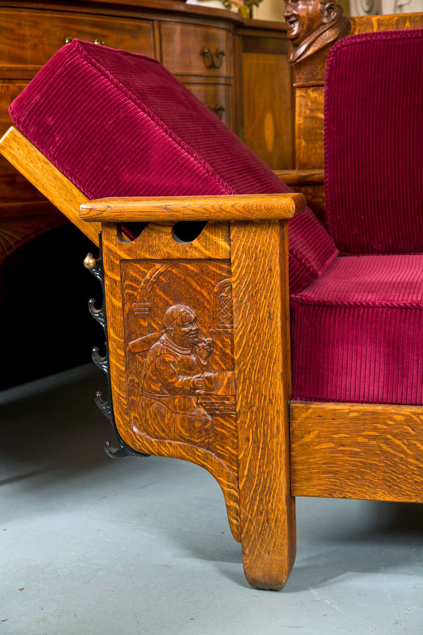 Antique Oak Mission Style Settee and Rocker at 1stDibs mission rocker