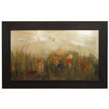 Impressionist Oil Painting of Children at Play