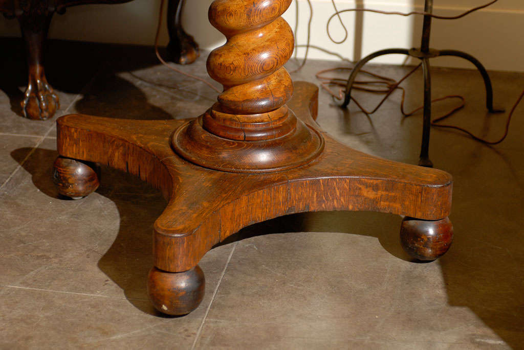 19th Century Round English Pedestal Table