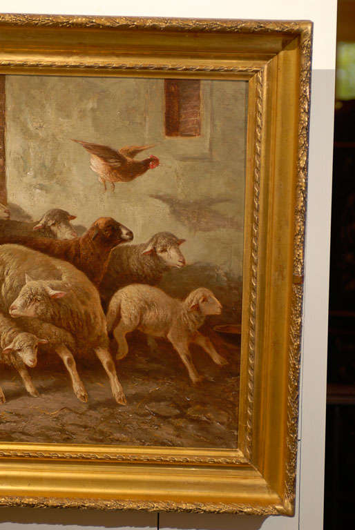 Belgian Painting of Sheep