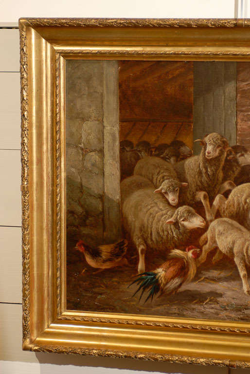 19th Century Painting of Sheep