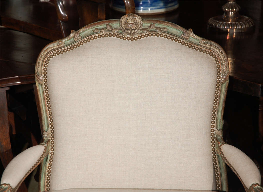 Hand-Painted, French Armchair In Good Condition In Newport Beach, CA