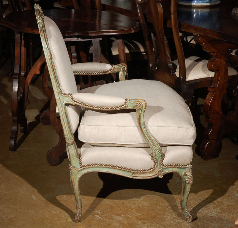 19th Century Hand-Painted, French Armchair