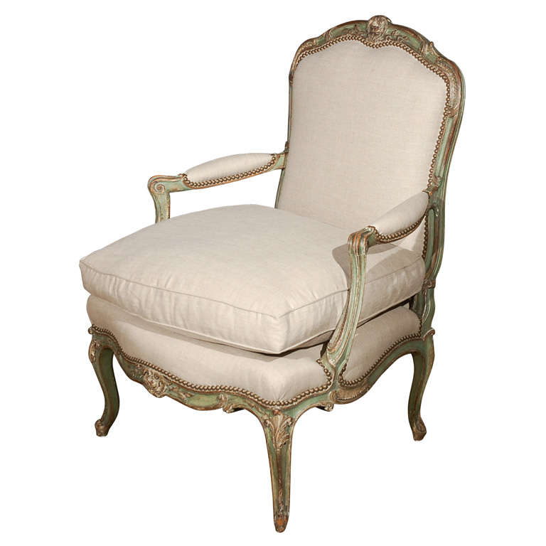 Hand-Painted, French Armchair
