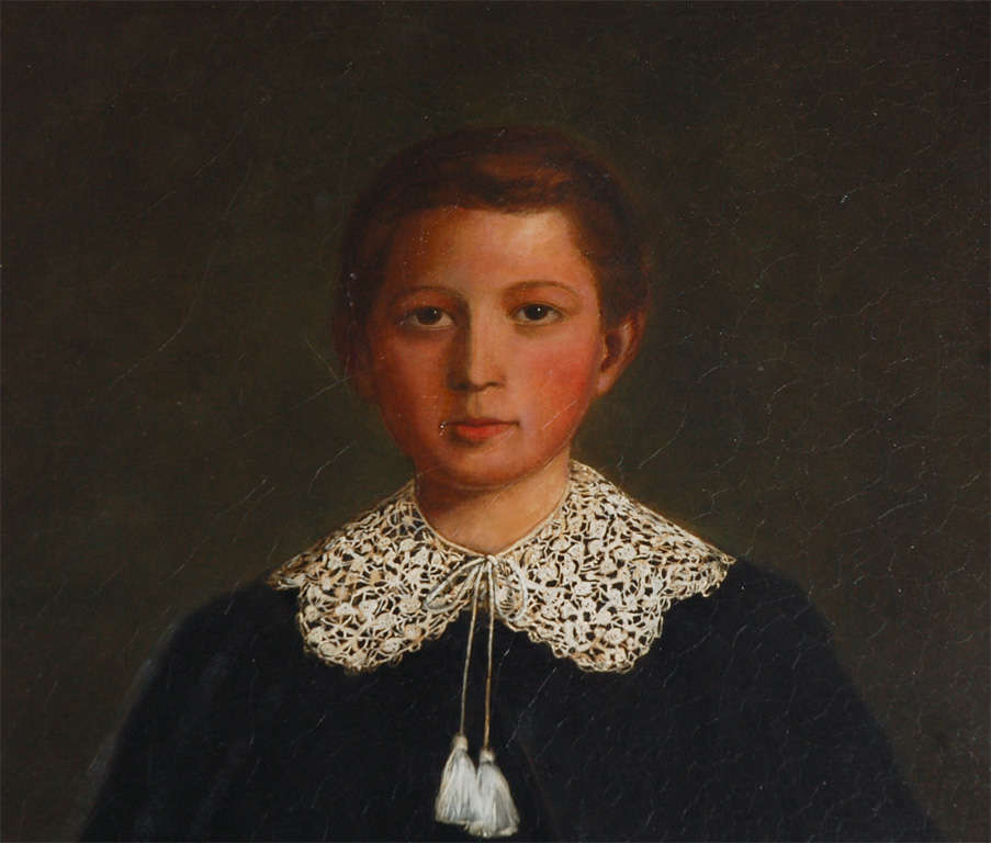 French Life-Sized, Antique Portrait of Noble Boy