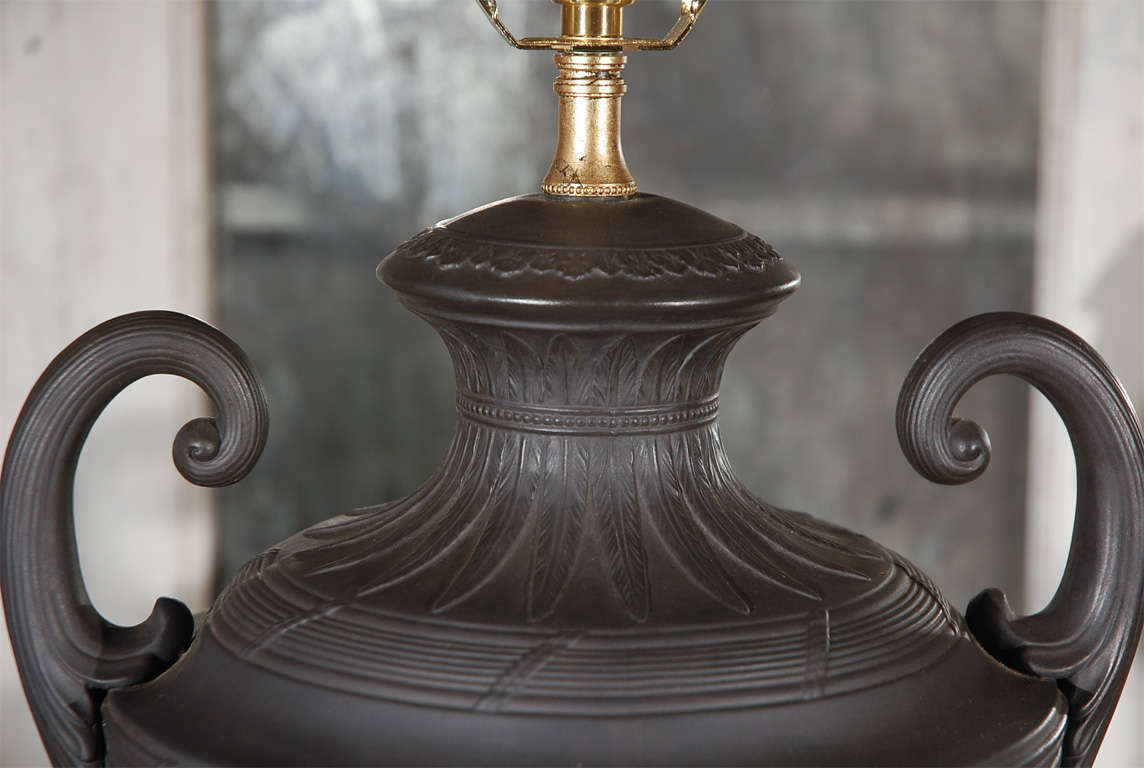 English Large Pair of circa 1900, Basalt Lamps
