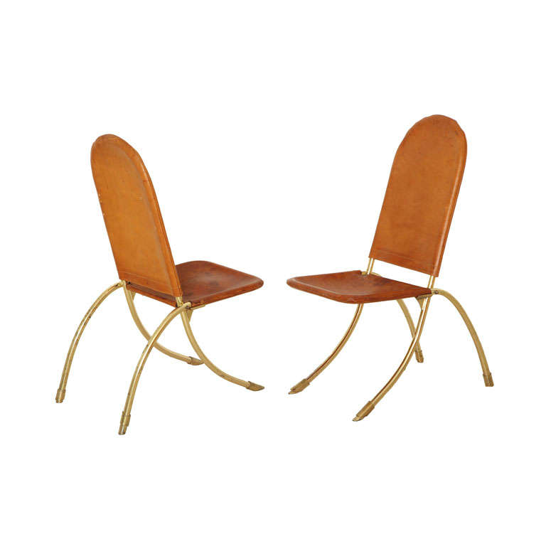 Set of Six Dining Chairs by Gabriella Crespi For Sale